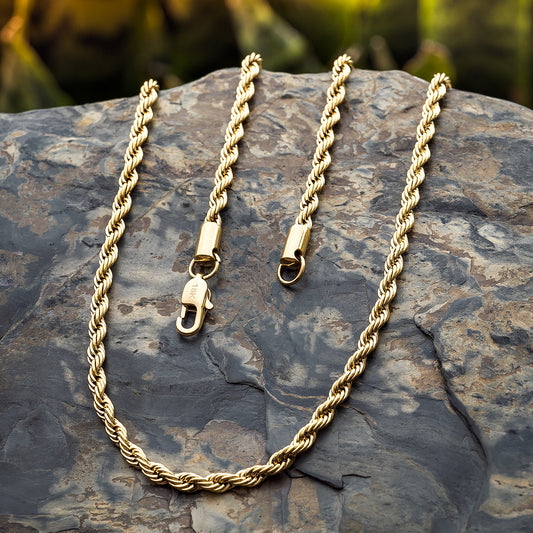 COMBO LAZO X3 - CADENA LAZO 4MM + PULSERA 4MM + DIJE CRUZ LAZO