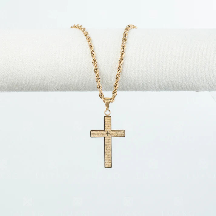DIJE — CRUZ CON PADRE NUESTRO