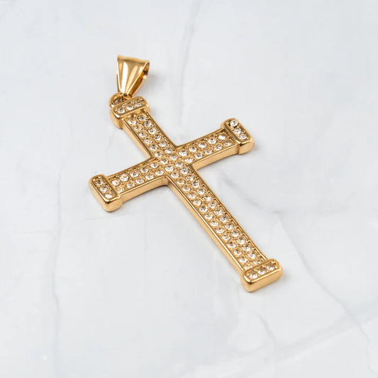 DIJE — CRUZ CON PIEDRAS