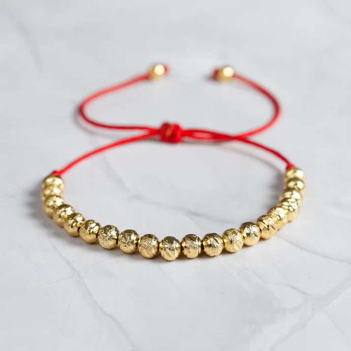 MANILLA HILO ROJO DIAMANTADA — (UNISEX) — 4MM