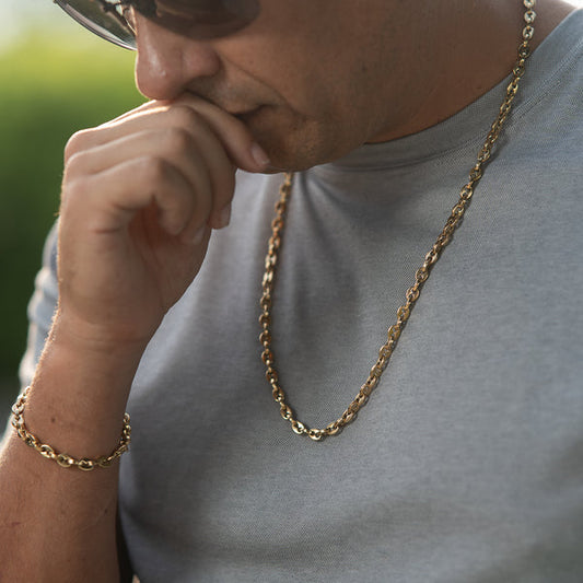 CADENA GRANO DE CAFÉ PREMIUM (DOBLE) - 6MM