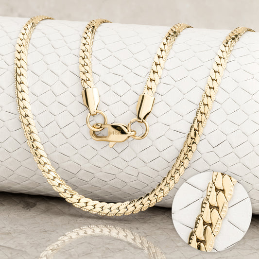CADENA GRABADA EMIRATOS ORO LA. 18K + CAJA DE LUJO GRATIS + 40% OFF + ENVÍO GRATIS + GARANTÍA VITALICIA