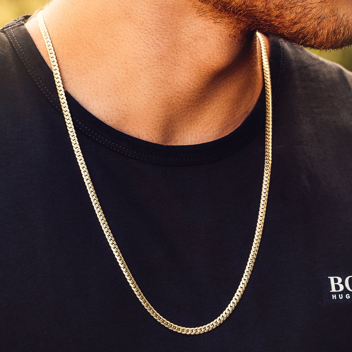CADENA GRABADA EMIRATOS ORO LA. 18K + CAJA DE LUJO GRATIS + 40% OFF + ENVÍO GRATIS + GARANTÍA VITALICIA