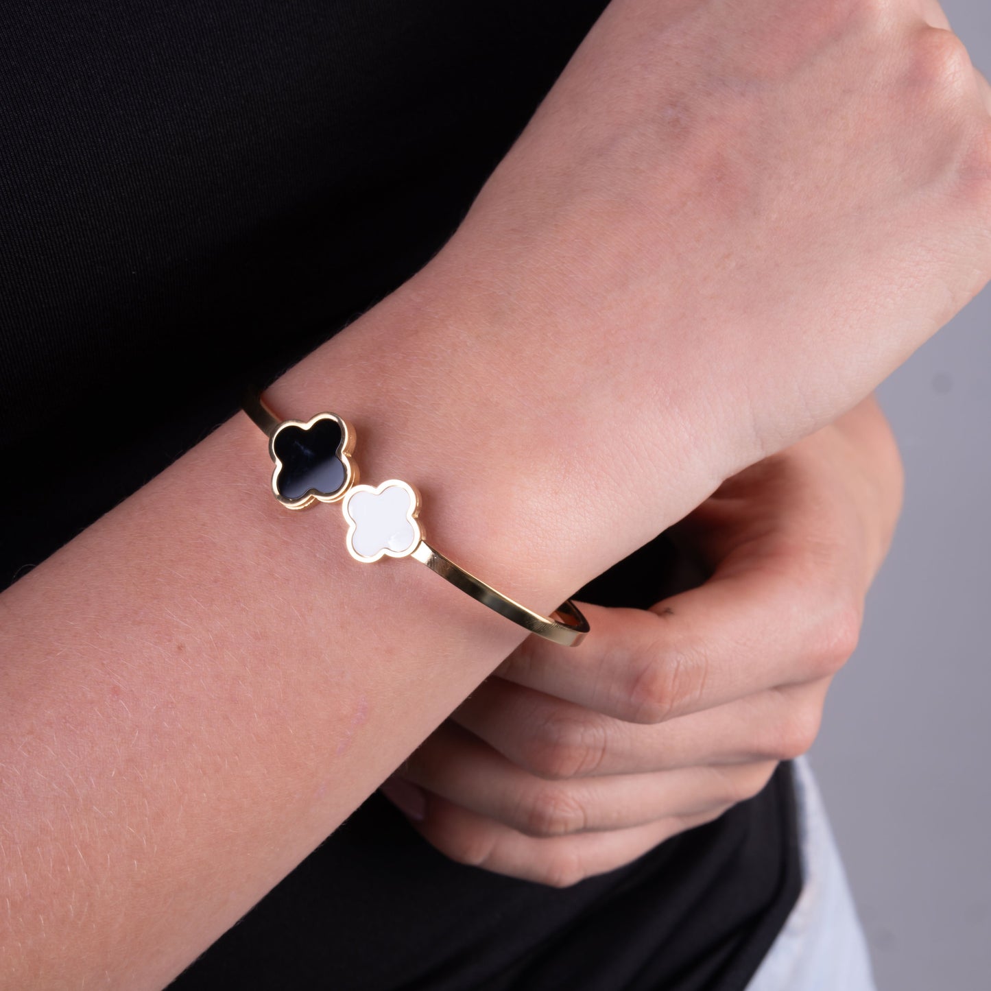 PULSERA BRAZALETE TREBOL — 3MM — MUJER