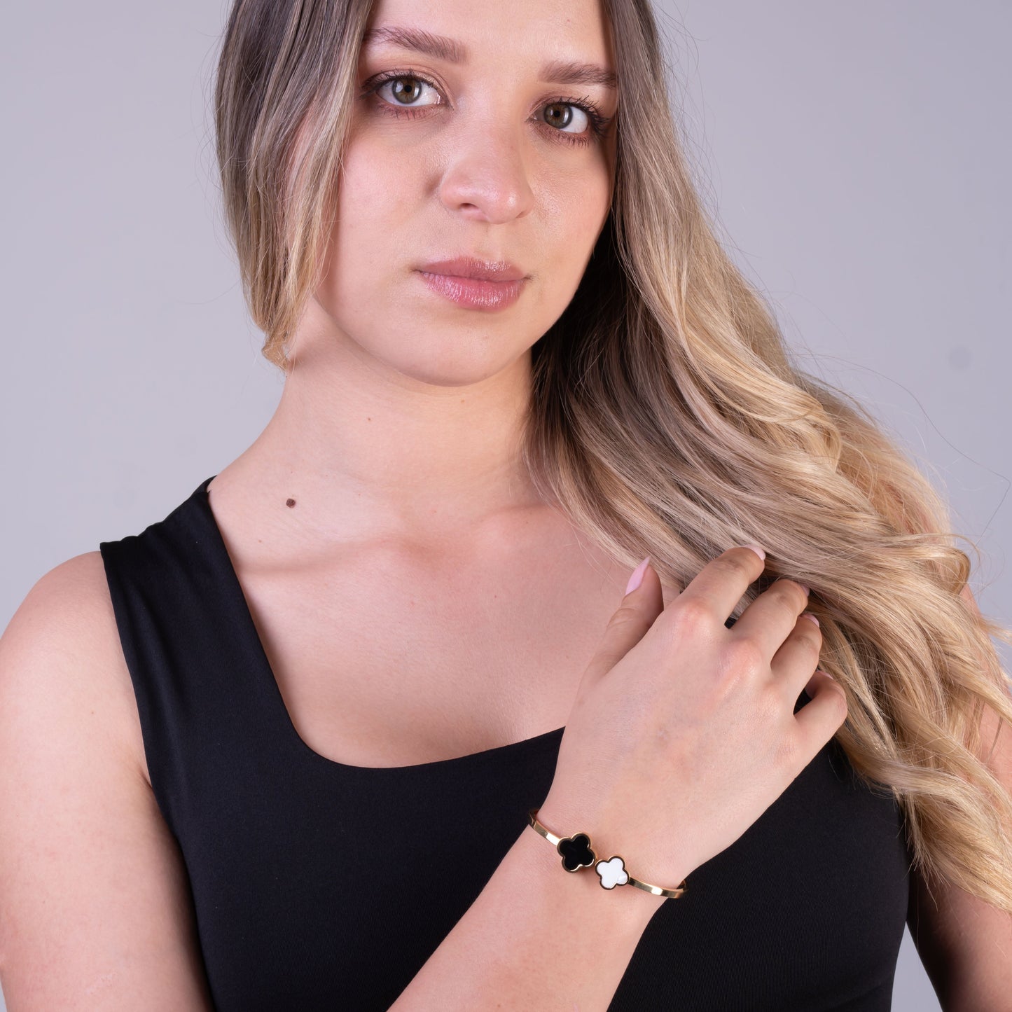 PULSERA BRAZALETE TREBOL — 3MM — MUJER