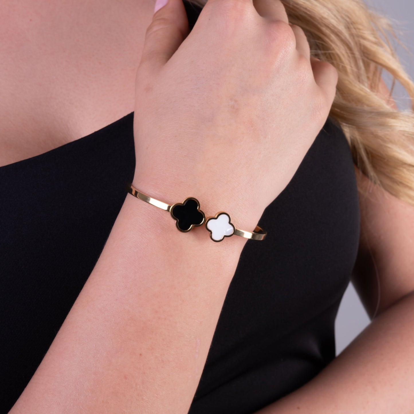 PULSERA BRAZALETE TREBOL — 3MM — MUJER