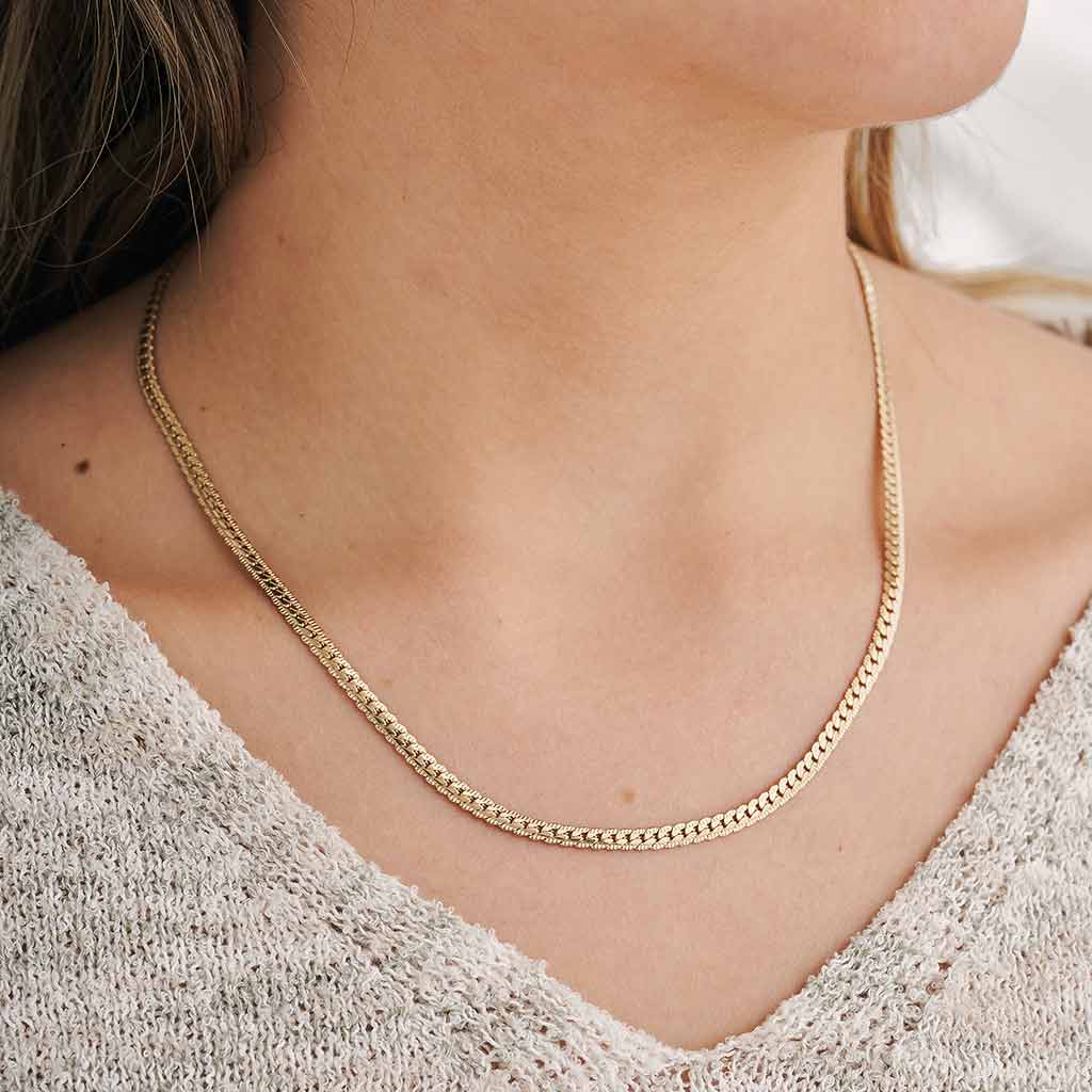 CADENA GRABADA — MUJER  — 3MM