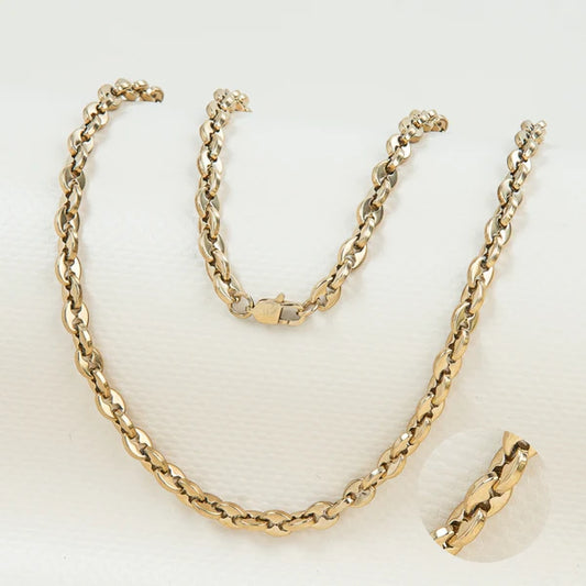 CADENA GRANO DE CAFÉ PREMIUM (DOBLE) - 6MM