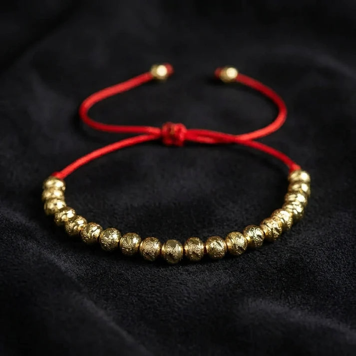 MANILLA HILO ROJO DIAMANTADA — (UNISEX) — 4MM