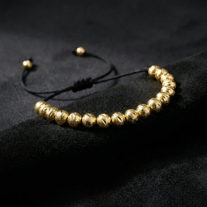 MANILLA HILO NEGRO DIAMANTADA — (UNISEX) — 5MM