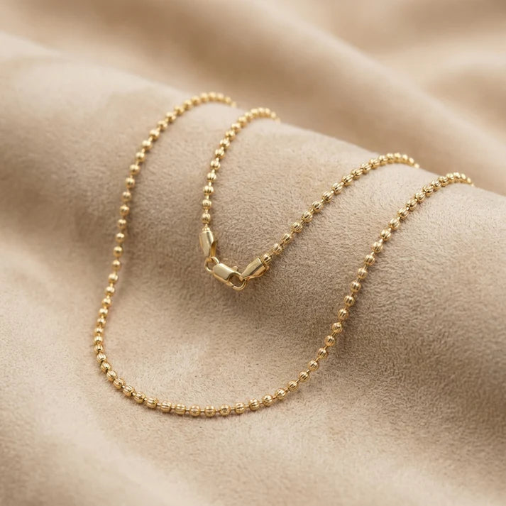 CADENA MILITAR DIAMANTADA — MUJER  — 3MM